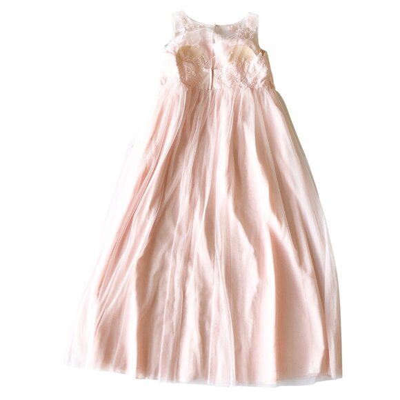 DAVID'S BRIDAL Sleeveless Embroidered Net Bridesmaid Dress Petal Pink Size 16 - Picture 5 of 16